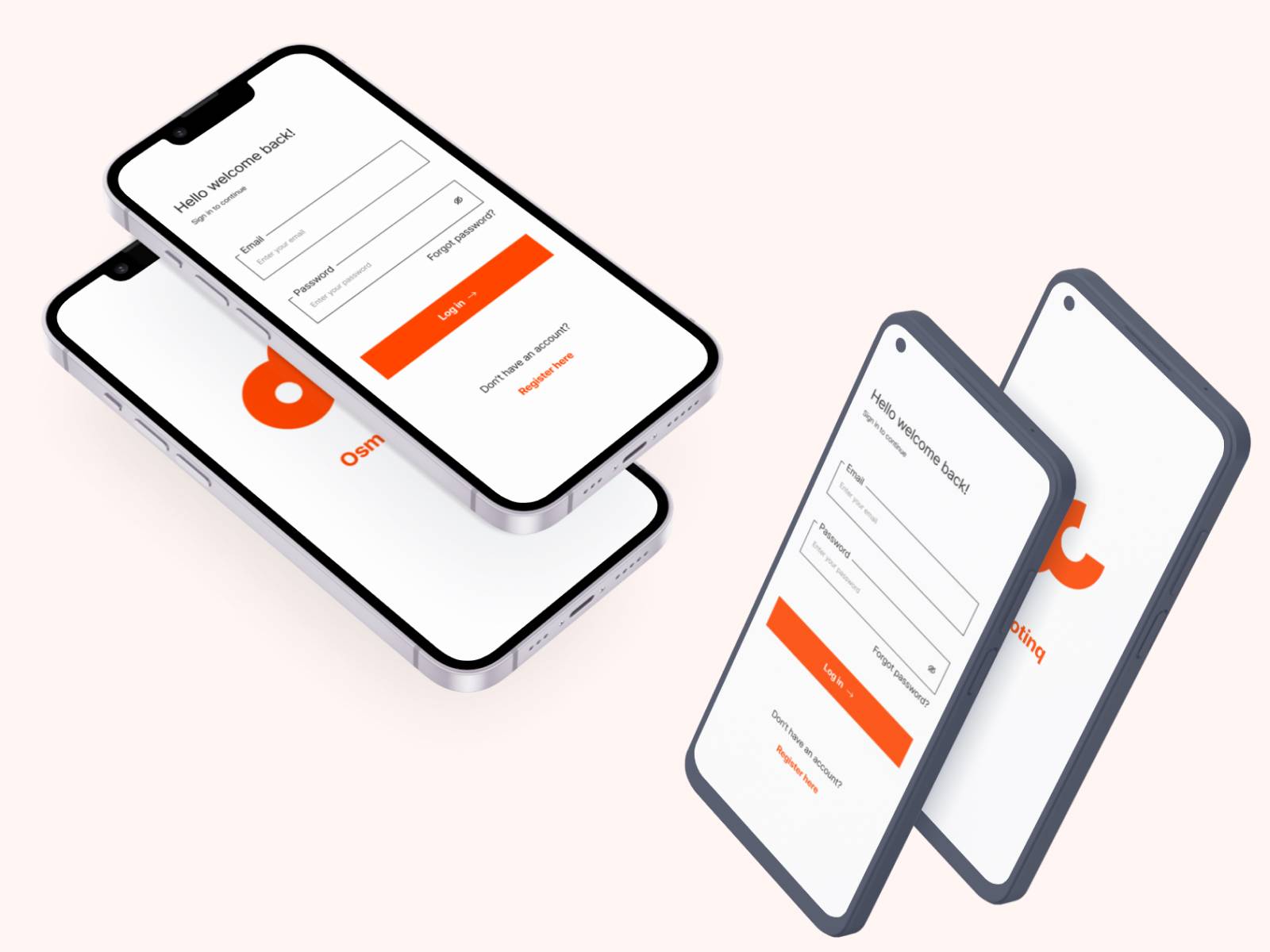 Logn in Screen Mockups
