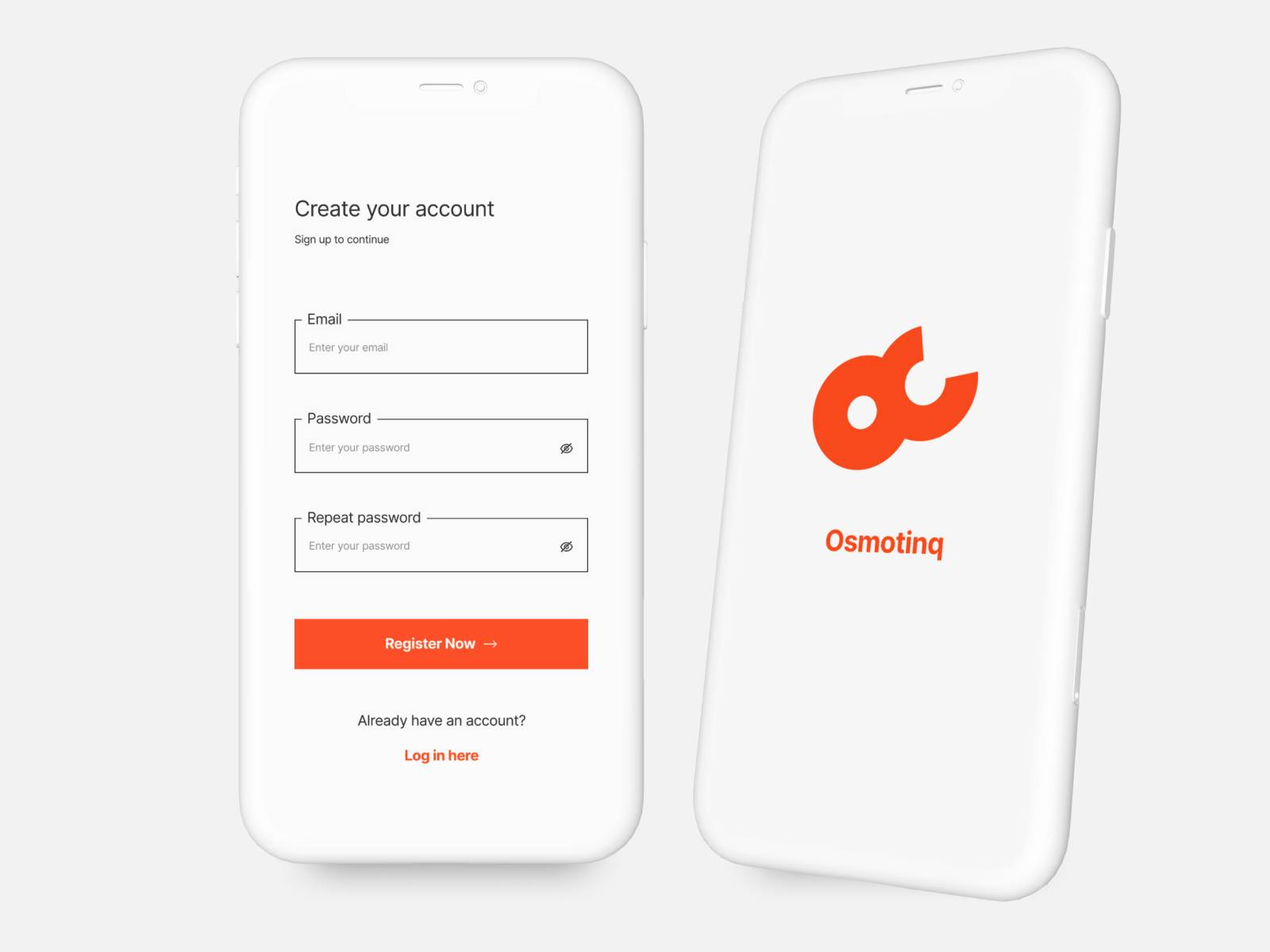 Registration Screen Mockups