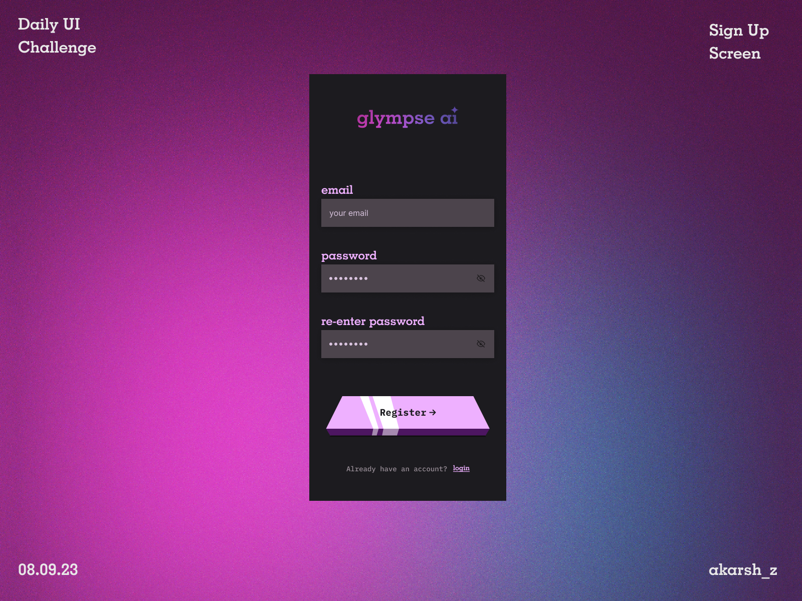 Daily UI Challenge #4
