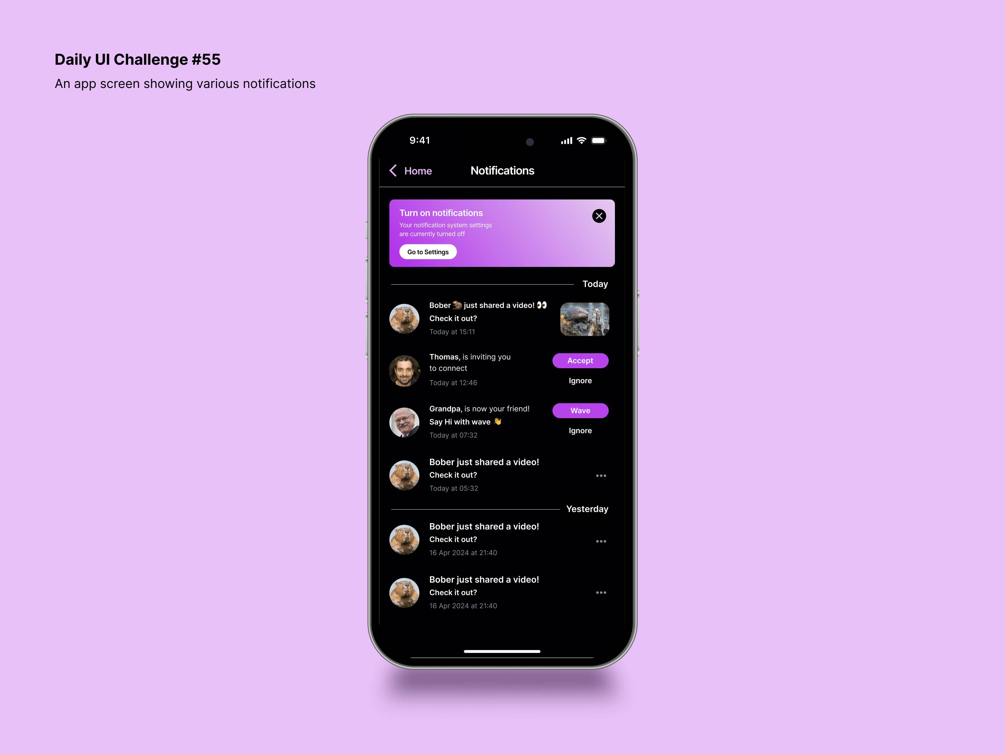 Daily UI Challenge #55