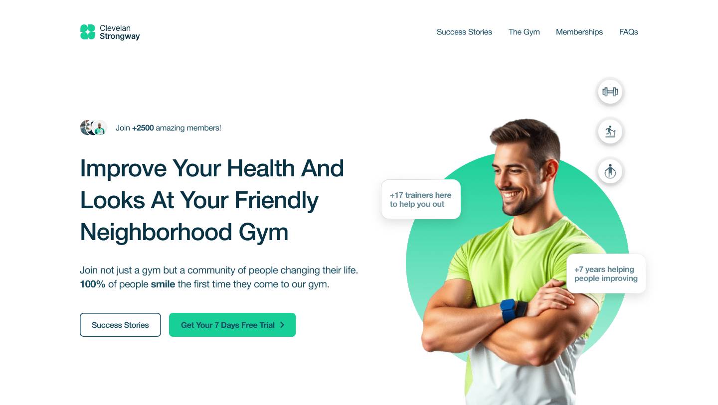 Gym hero section