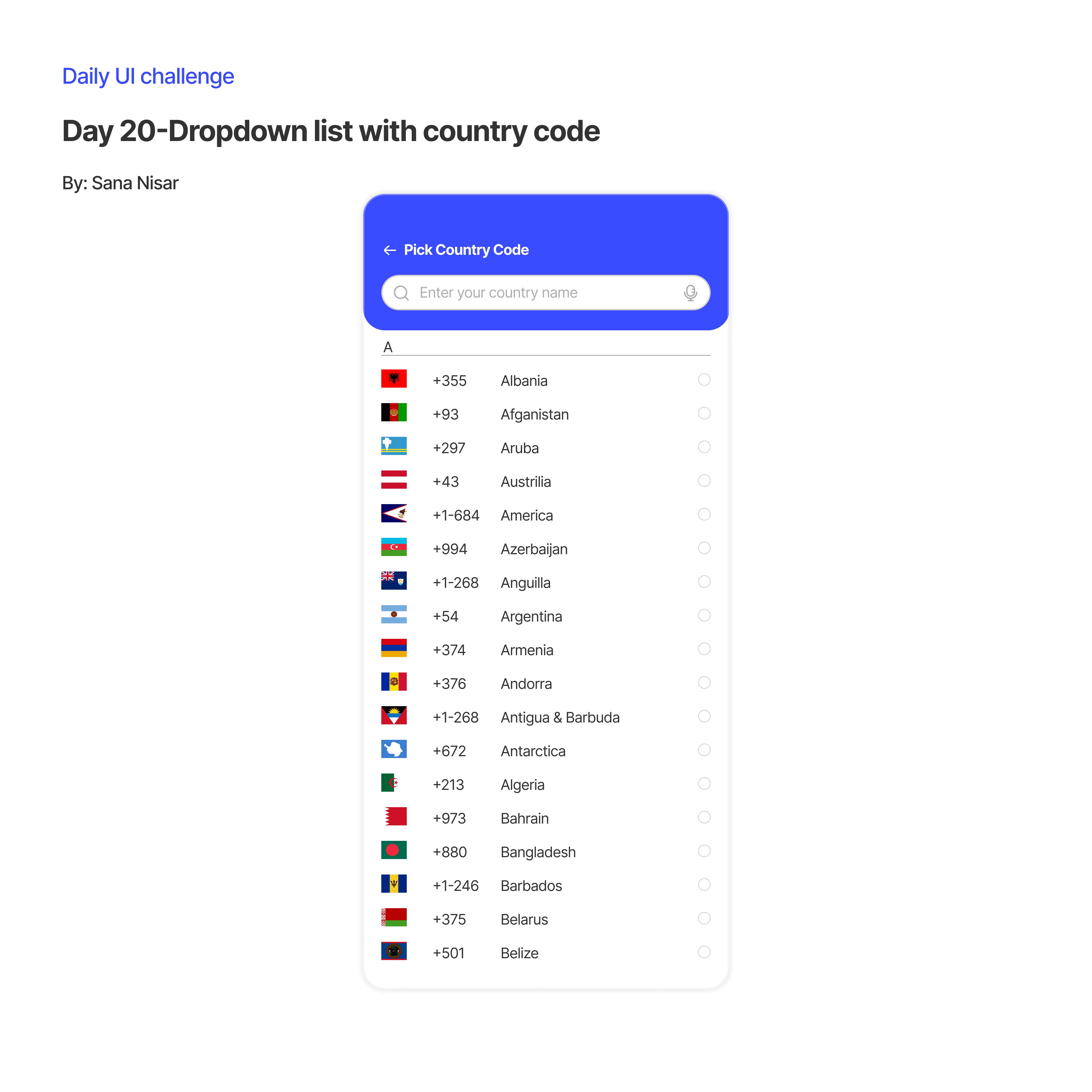Daily UI Challenge #20