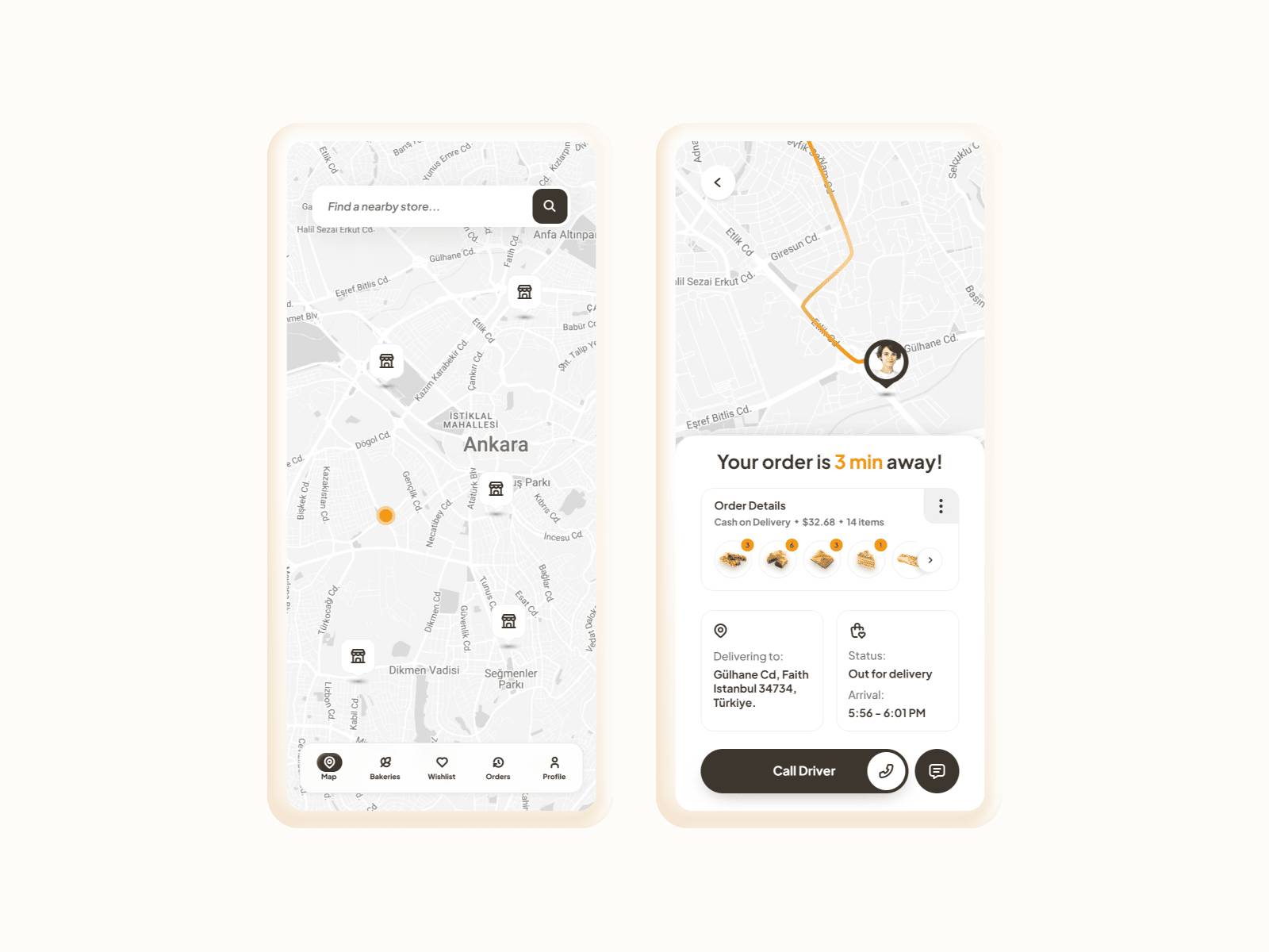 Map and Delivery UI  