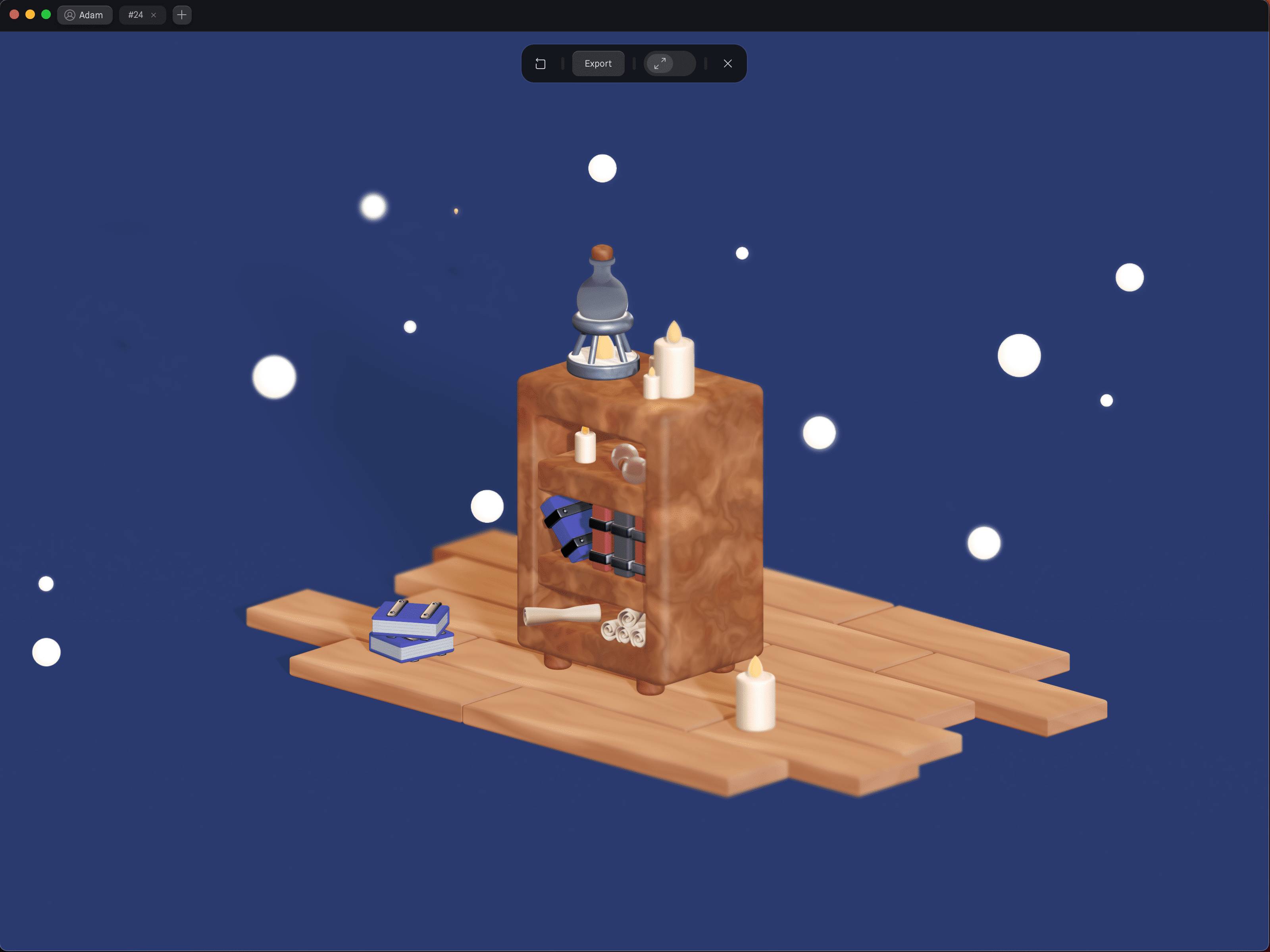 3D #23 Scrolls, candles and more