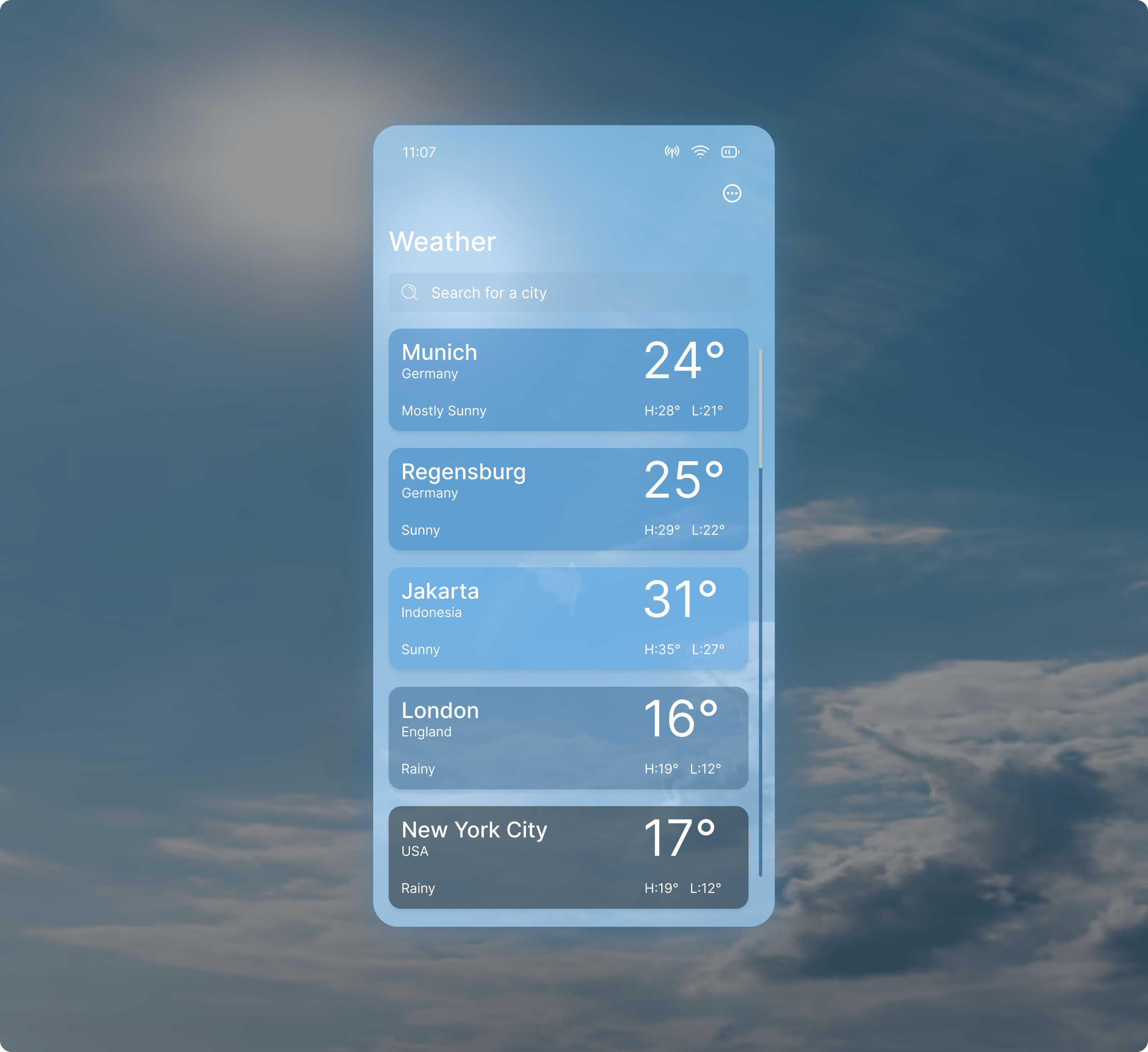 Weather Forecast App – Minimal & Clear Design