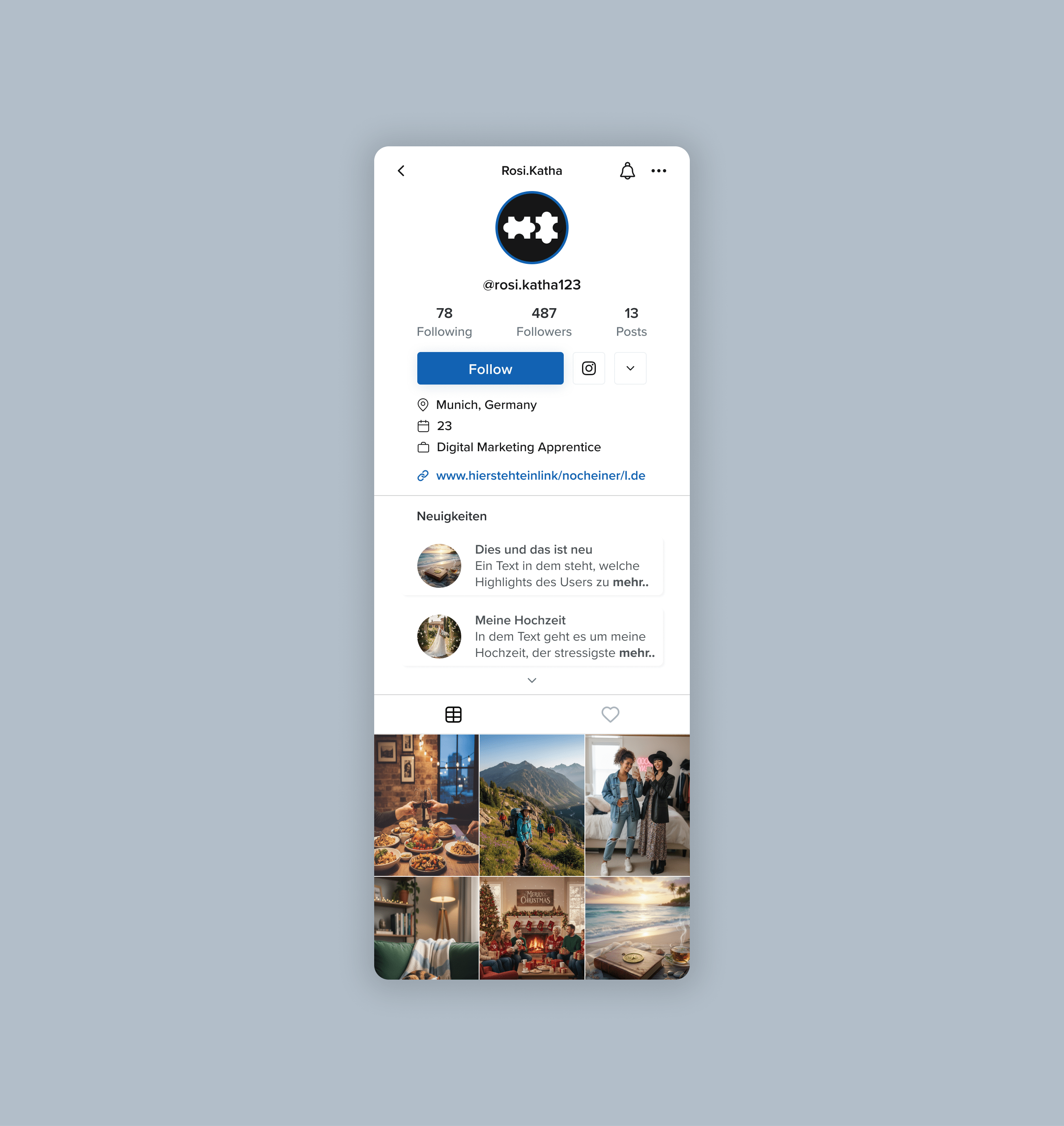 Social Profile UI – Light Mode