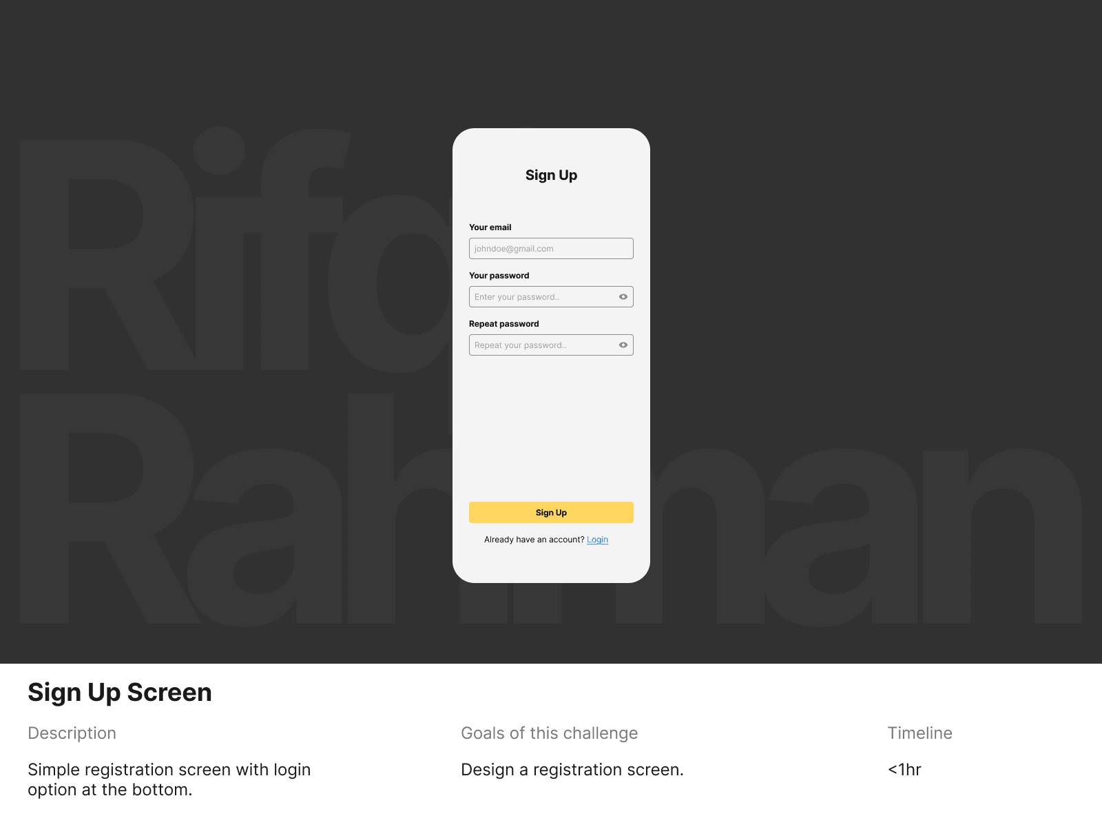 Daily UI Challenge #4
